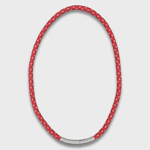 Thembela Thread-Wrapped Thin Necklace Red Silver