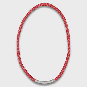 Thembela Thread-Wrapped Thin Necklace Red Silver
