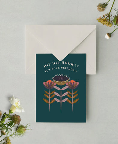 Card A6 Exotic Happy Birthday