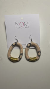 Nontuthuzelo Dangle Hoop Earrings Cream Gold
