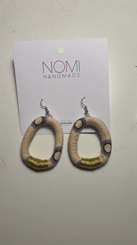 Nontuthuzelo Dangle Hoop Earrings Cream Gold