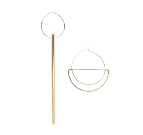 Earrings Mismatch Falling Light and Hanging Moons