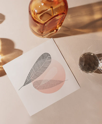 Card Floating Feathers