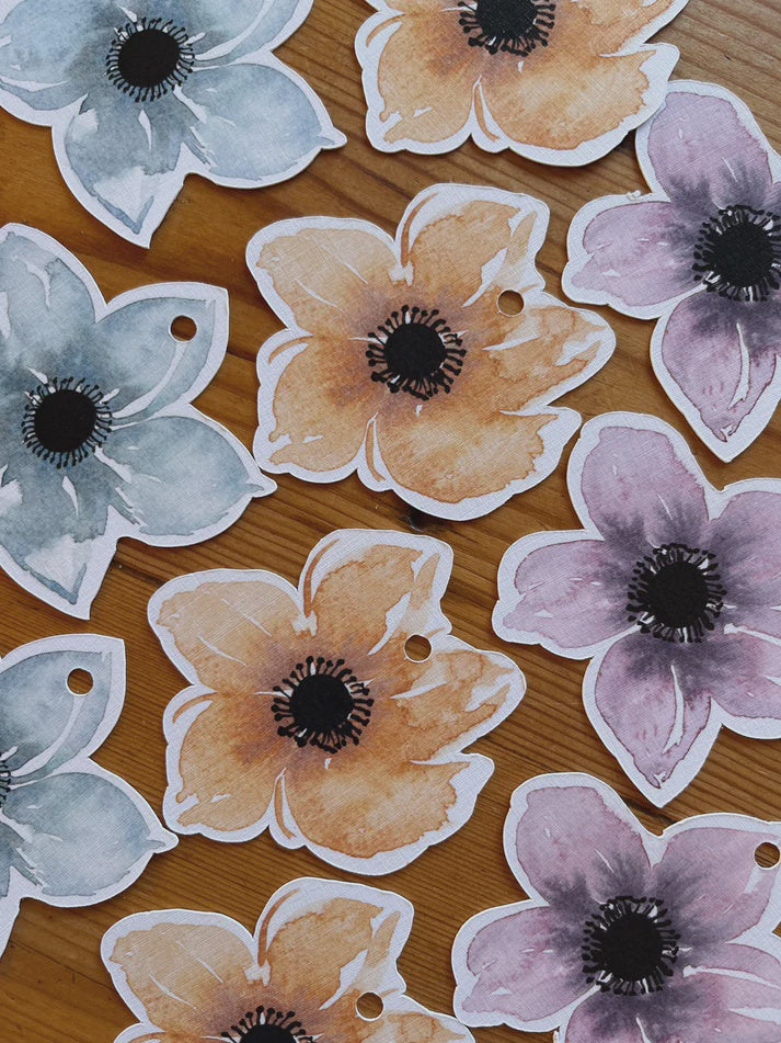 Gift Tag Set of 3 Flower