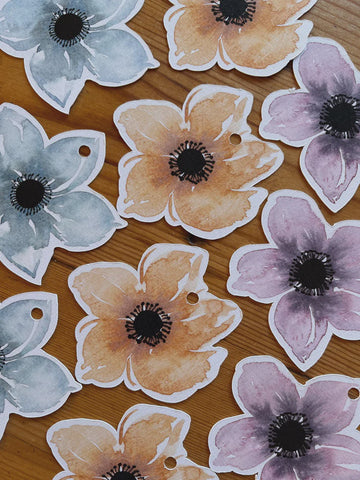 Gift Tag Set of 3 Flower