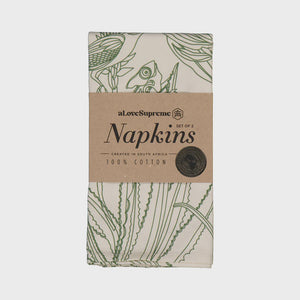 Fabric Napkins (2 Set) / Bloom Essence (Olive on Cream)
