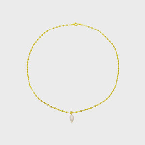 Necklace glitter chain gold with pearl