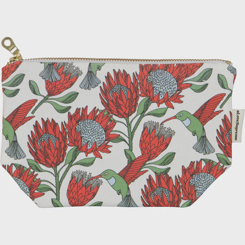 Pouches (Makeup) / Protea (Red On White)