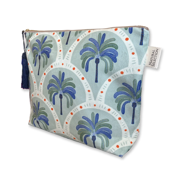 Make Up Bag Palma Sky Velvet With Tassle