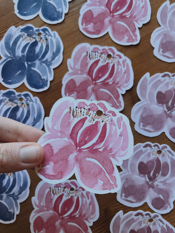 Gift Tag Set of 3 Peony