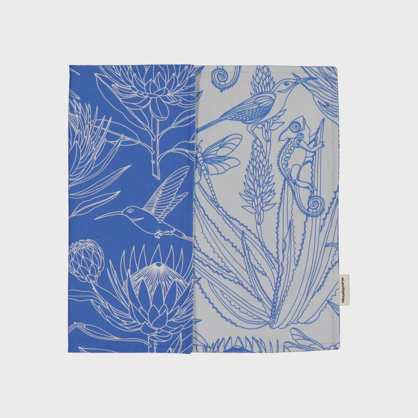 Fabric Placemats (Double Sided) / Bloom Essence (Blue onLight Blue) / Bloom Essence (Cream on Blue)