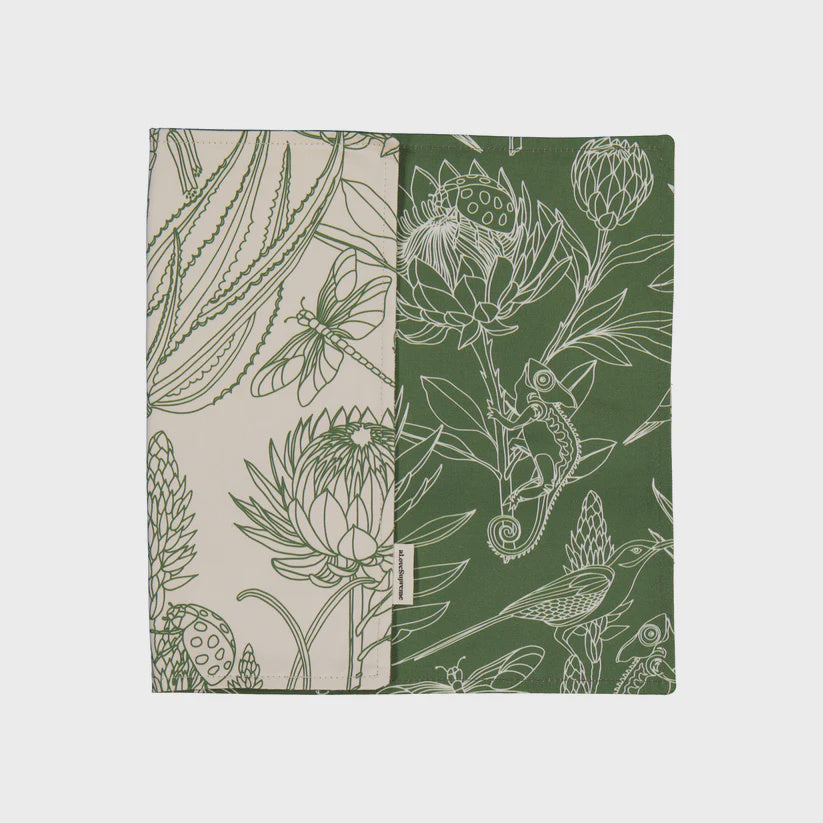 Fabric Placemats (Double Sided) / Bloom Essence (Olive onCream) / Bloom Essence (Cream on Olive)