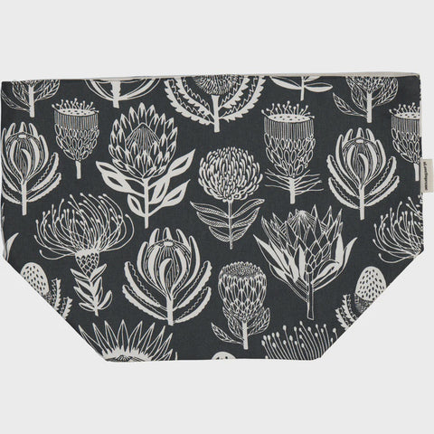 Fabric Pots (Medium) / Floral Kingdom (White On Grey)