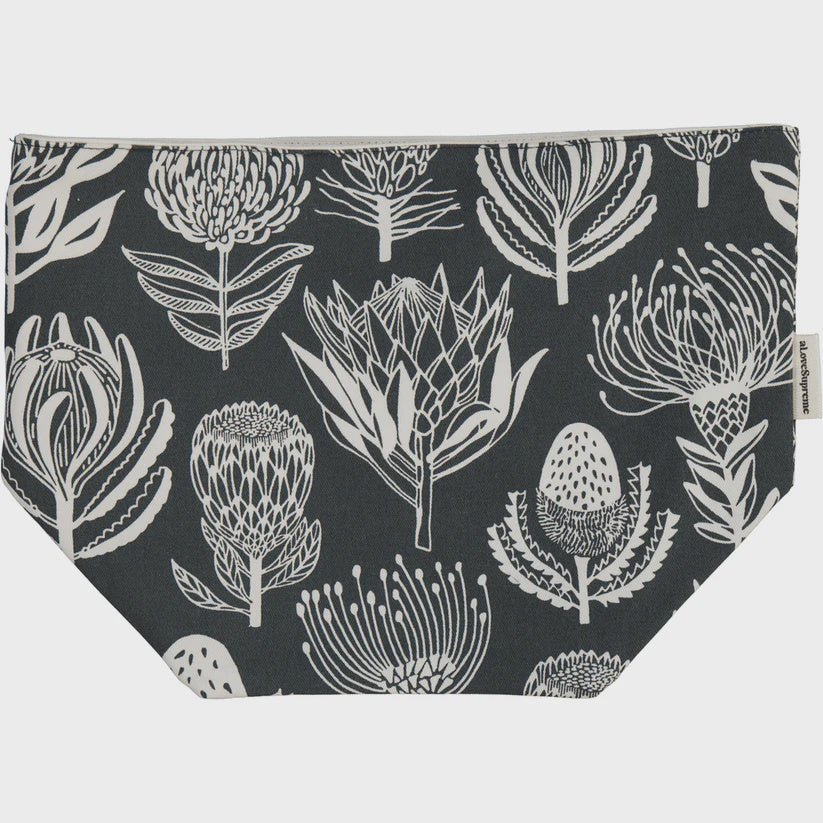 Fabric Pots (Small) / Floral Kingdom (White On Grey)