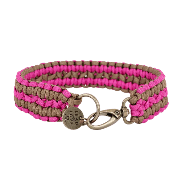 Double Wide Collar Dark Pink/Bronze M+
