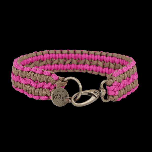 Double Wide Collar Dark Pink/Bronze M+