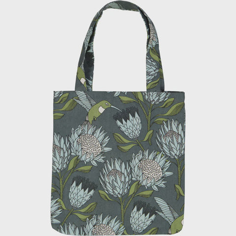 Tote Bags / Protea (Blue On Gunmetal)