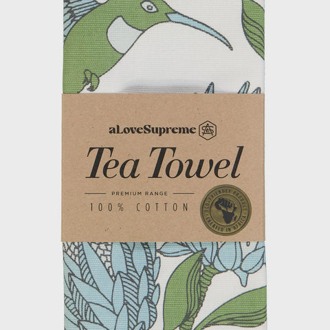 Tea Towels / Protea (Blue on White)