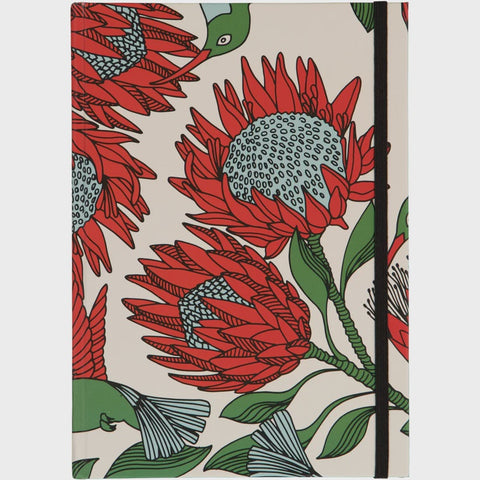 A5 Books (Blank) / Protea (Red On White)