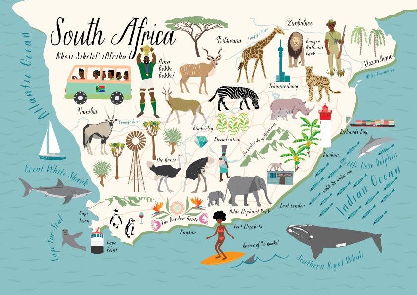 Postcard Map Of South Africa - PRESENTspace