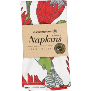 Napkins Fabric Set Of 2 Protea Cream