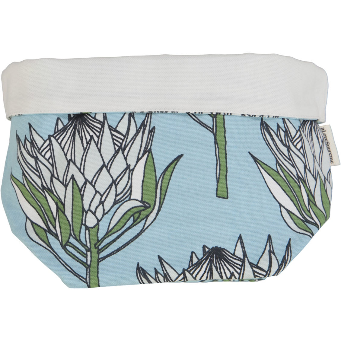 Fabric Pots/Buckets Protea King Blue On Blue Small