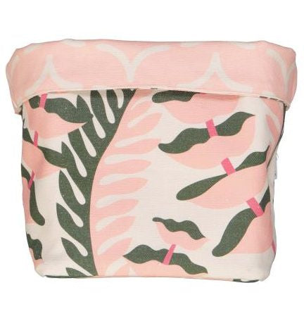 Fabric Pots/Buckets Ocean Sway Pink On Sand / Whales Tails Pink Small