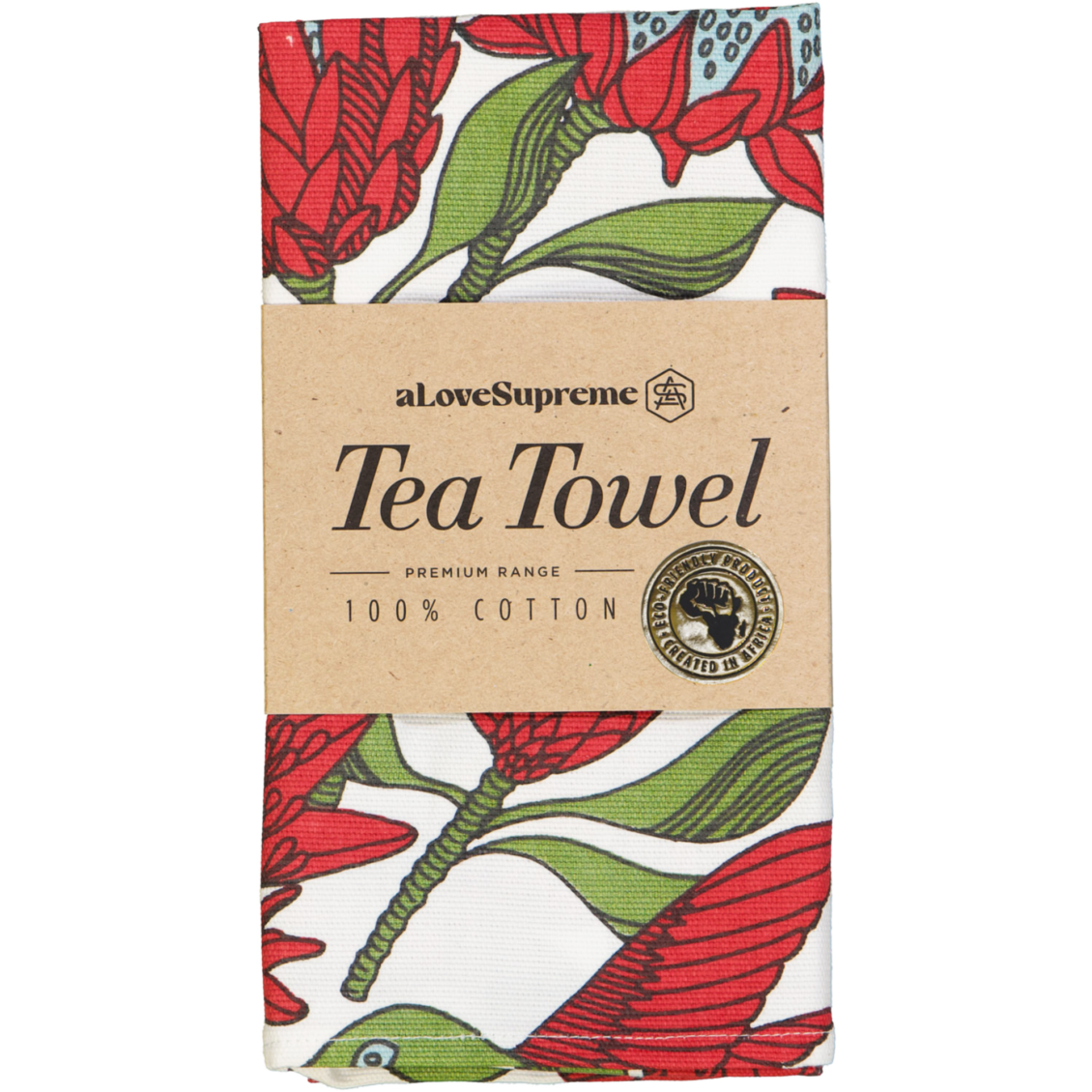 Tea Towel Protea Cream