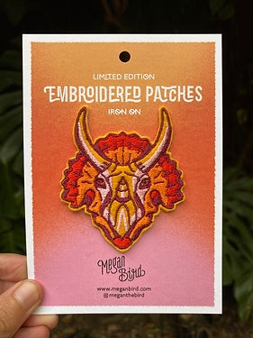 Embroidered Patches Triceratops
