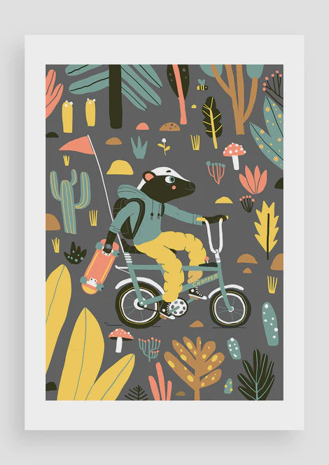 Print A5 Cycling Honey Badger