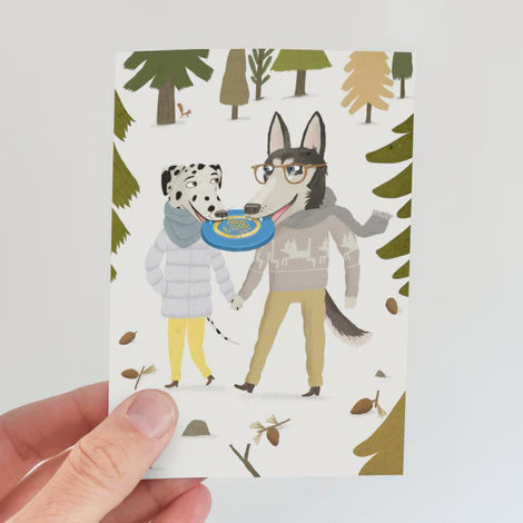 Card Love Dogs Card - Frisbee