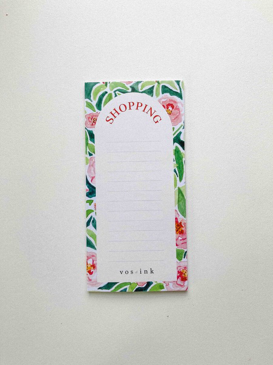 Notepad Shopping List Camellia Bliss