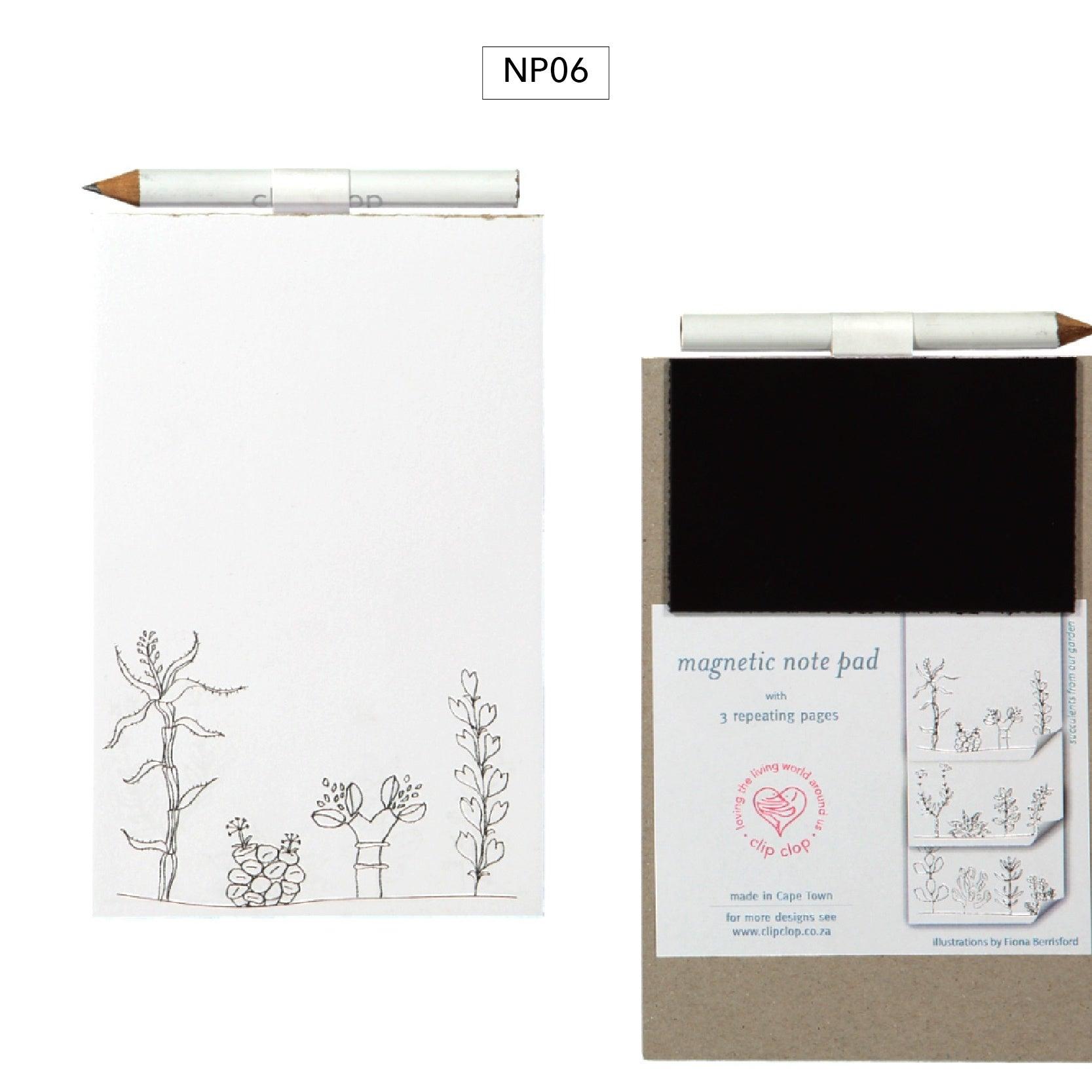 Notepad Magnetic with Pencil Succlents - PRESENTspace