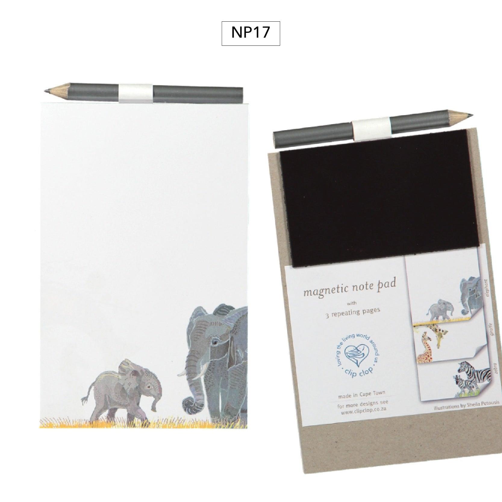 Notepad Magnetic with Pencil Elephant - PRESENTspace