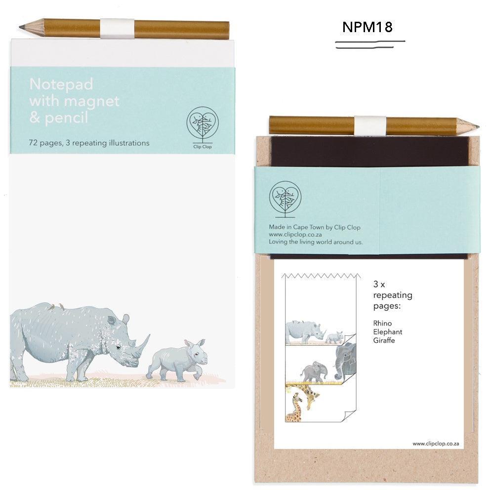 Notepad Magnetic with Pencil Rhino - PRESENTspace