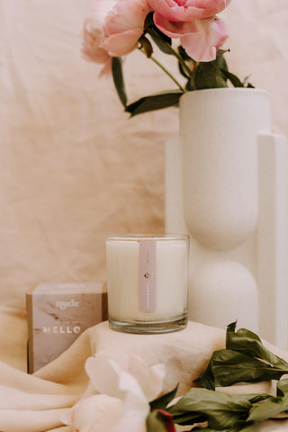 Candle Glass Wood Wick Mellow - PRESENTspace